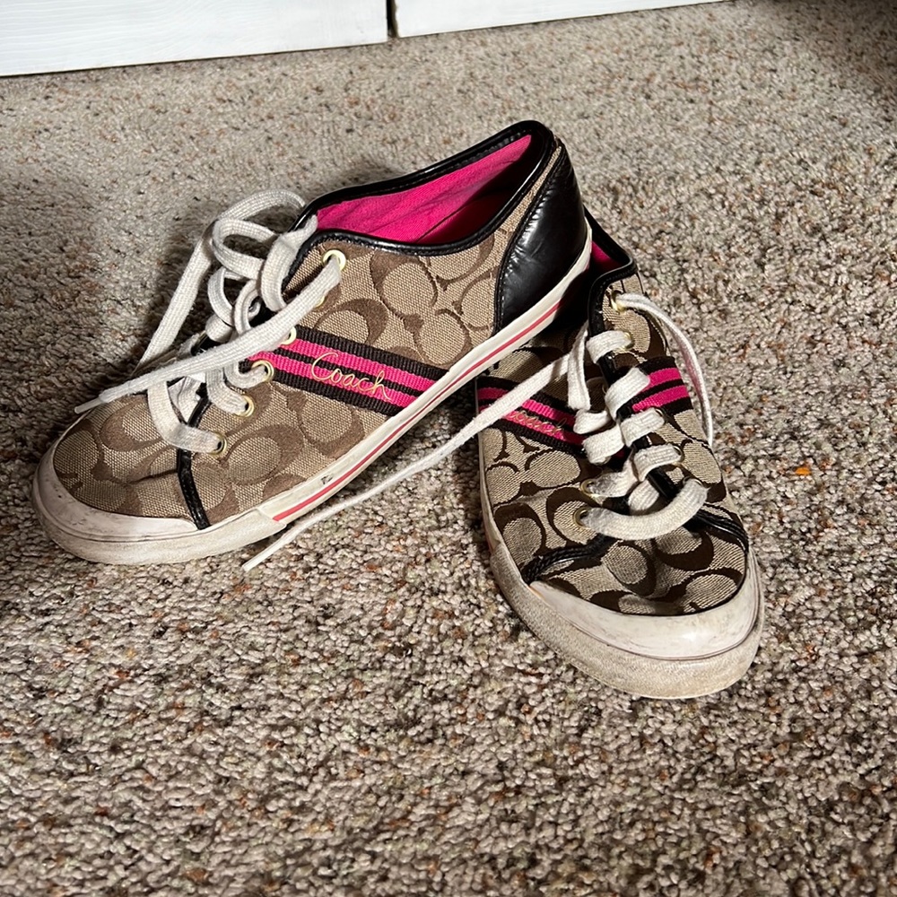 Coach Brown and Pink Sneakers
